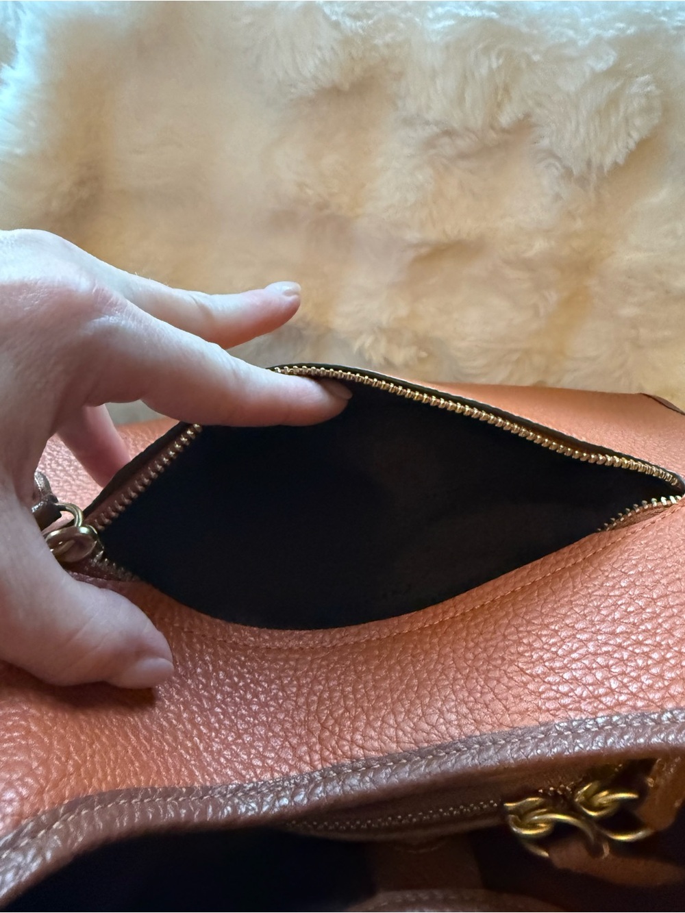 Coach Lori Bag Pebbled Leather Shoulder Bag in Cognac & Saddle Brown - Canyon - Picture 13 of 16